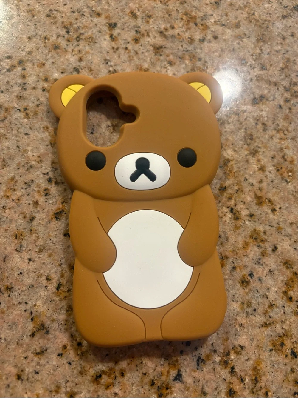 Brown Bear Silicone Phone Case with White Belly